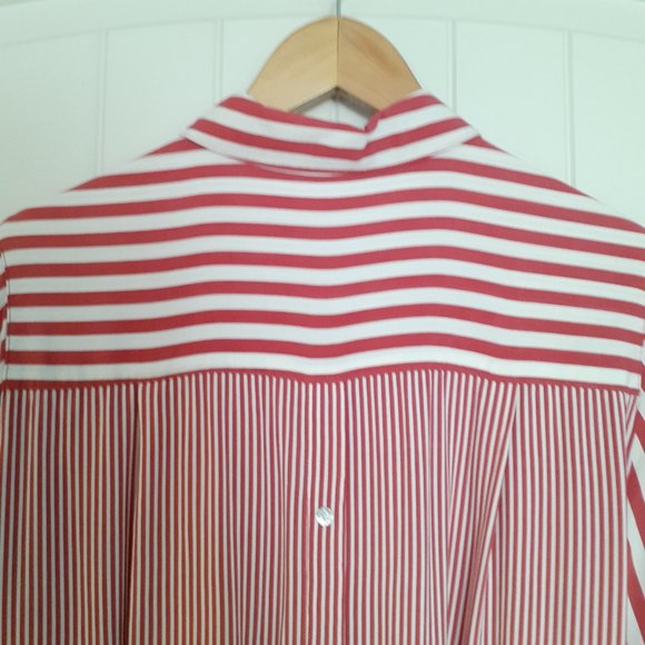 Jane and Delancey Striped Long Sleeve Button Up w/Back Buttons Red White Size L - Picture 5 of 12